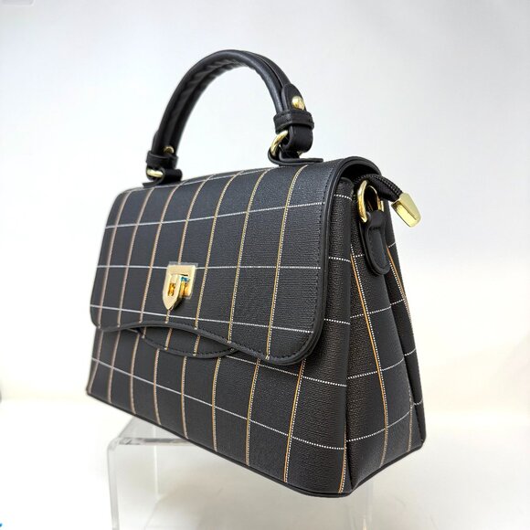 Accentrix Handbags - ✨NEW! Lady Sophisticate Handbag Pinstriped Blk